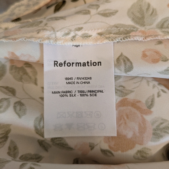 Reformation- Silk Slip Dress- Foliage Print- Size 4- NWOT - Picture 6 of 6